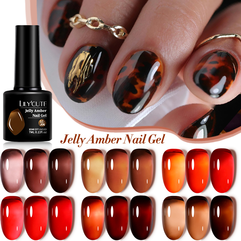 Nail Art Leopard - LILYCUTE 7ML gelée ambre Gel vernis