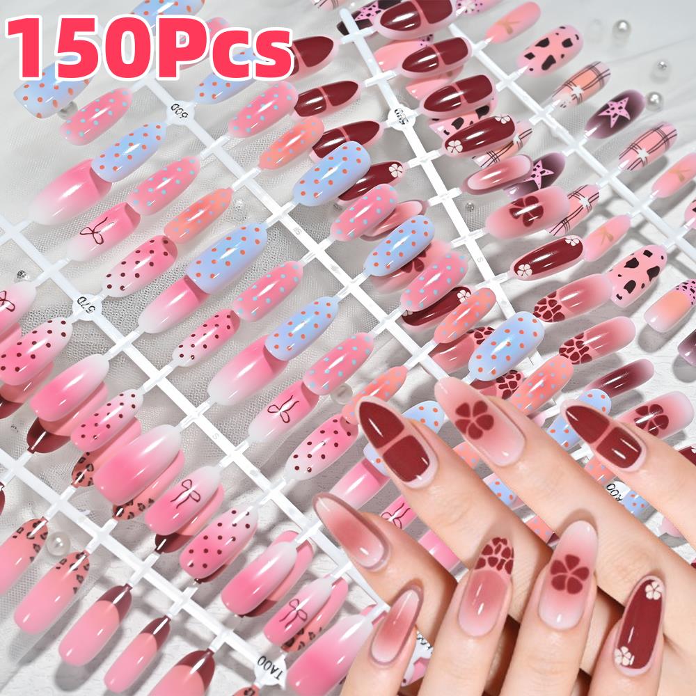 Nail Art Leopard - 150 faux ongles à presser, rose