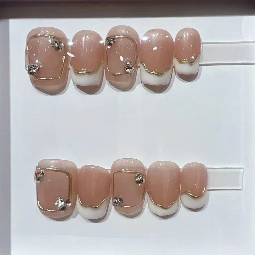 Nail Art Cat Eye Simple - Faux ongles en acrylique faits à