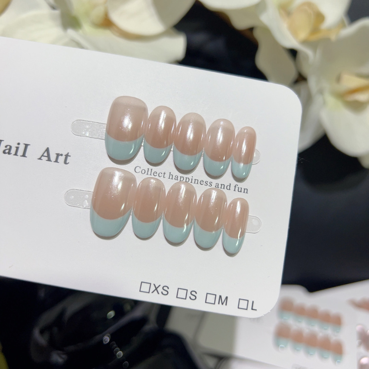 Nail Art Cat Eye Simple - Lot de 10 faux ongles courts