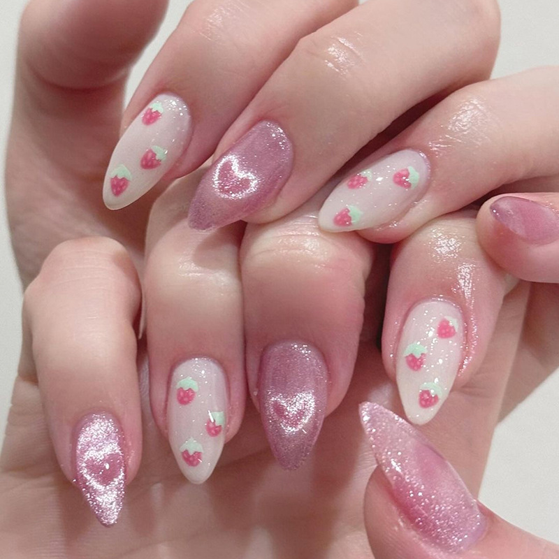 Nail Art Cat Eye Simple - 24 faux ongles à presser œil