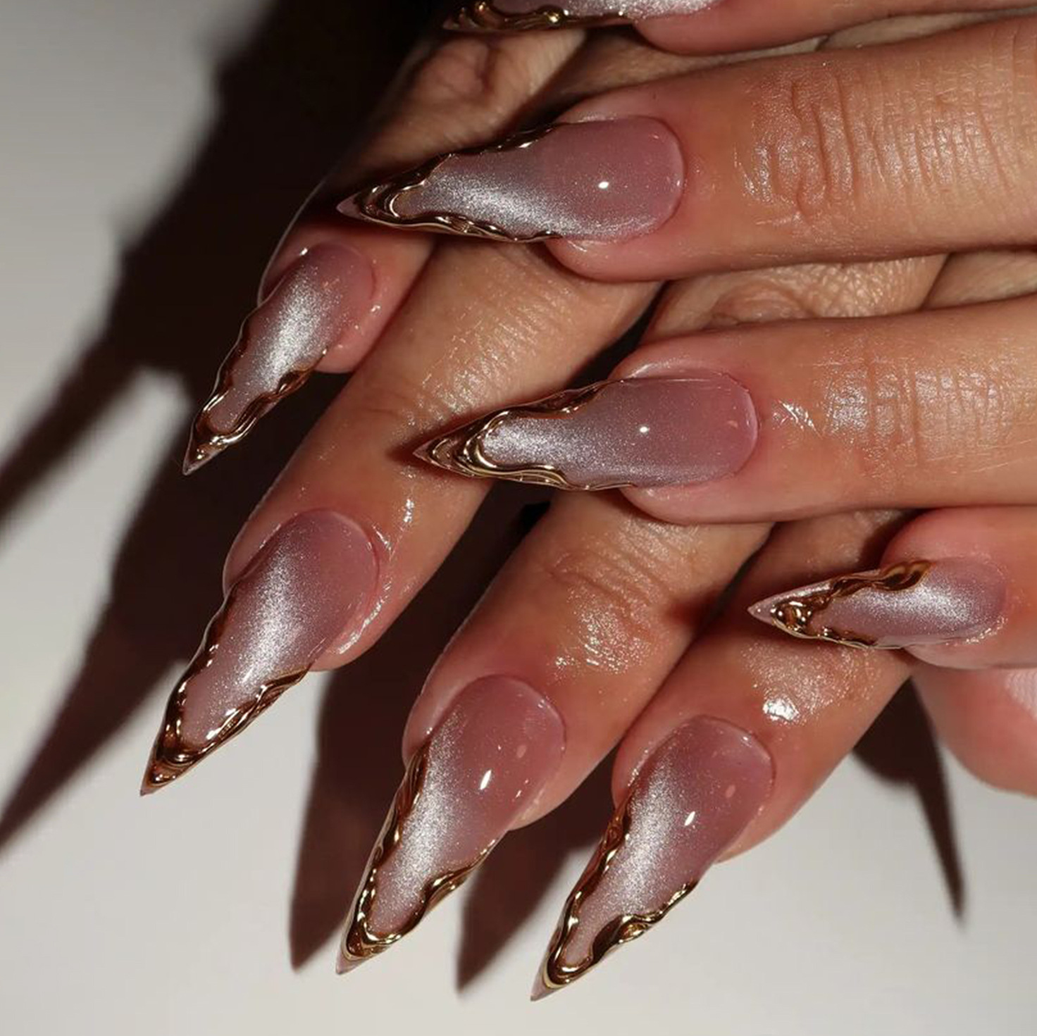 Nail Art Cat Eye Simple - Faux ongles à presser œil de