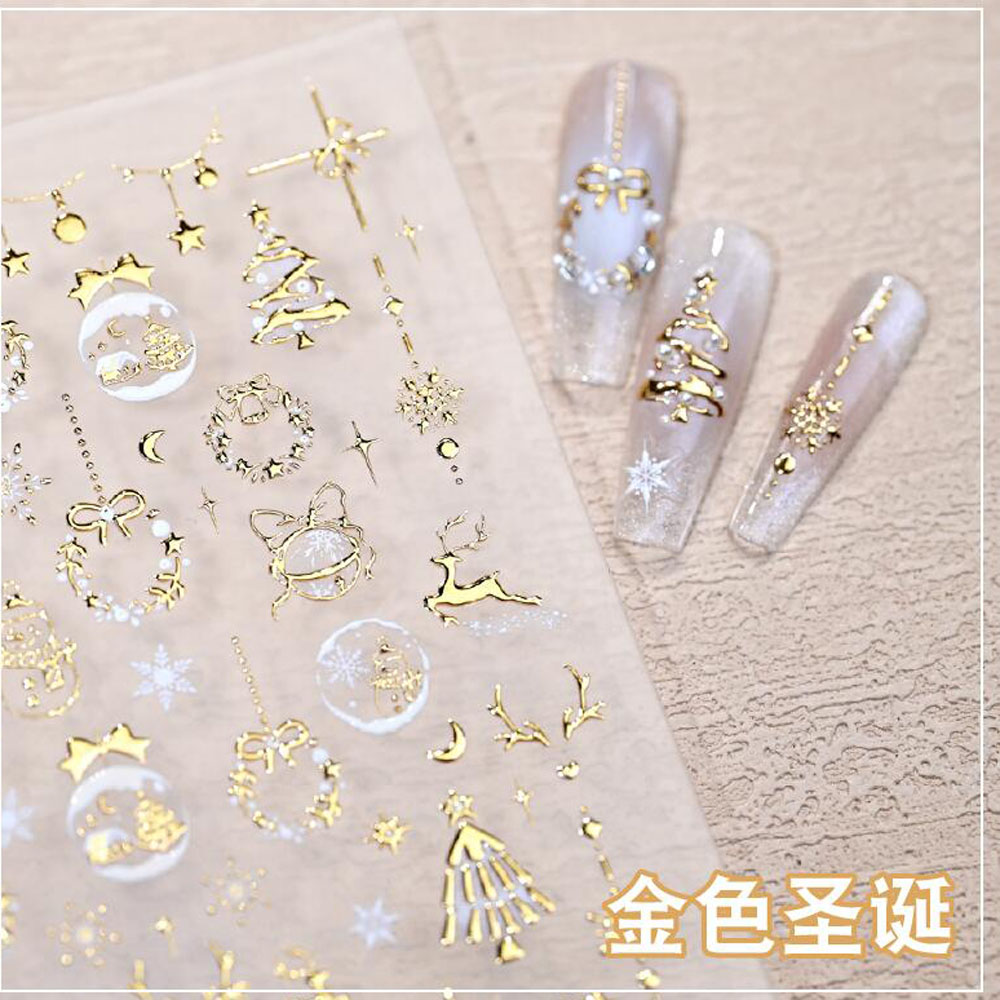 5D bronzant or noël Nail Art a - Nail Art Xmas Stickers avis et prix