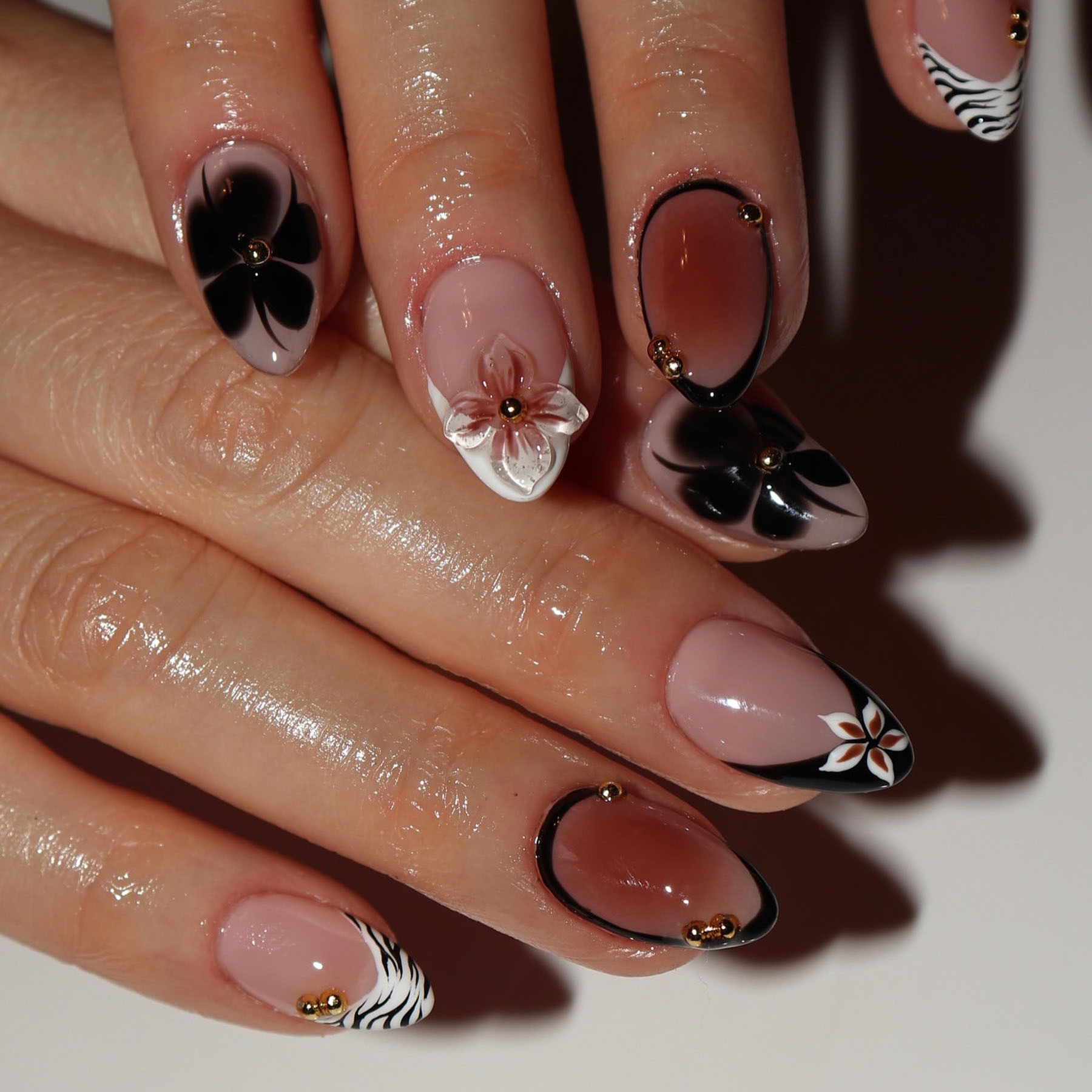24 pièces fleur faux ongles ma - Nail Art Leopard avis et prix
