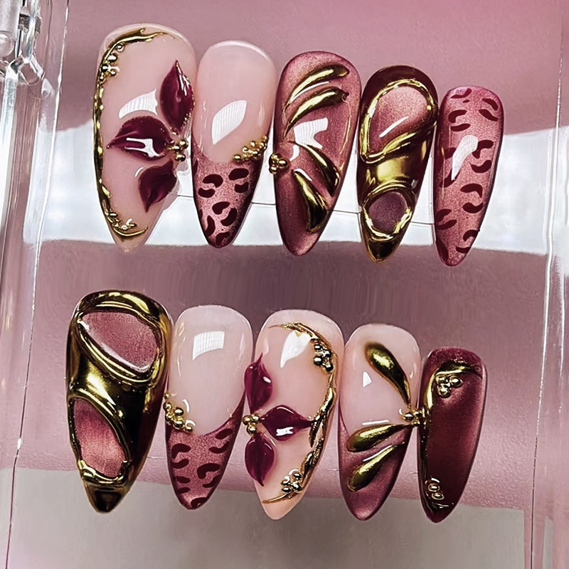 24 faux ongles en amande à imp - Nail Art Leopard avis et prix