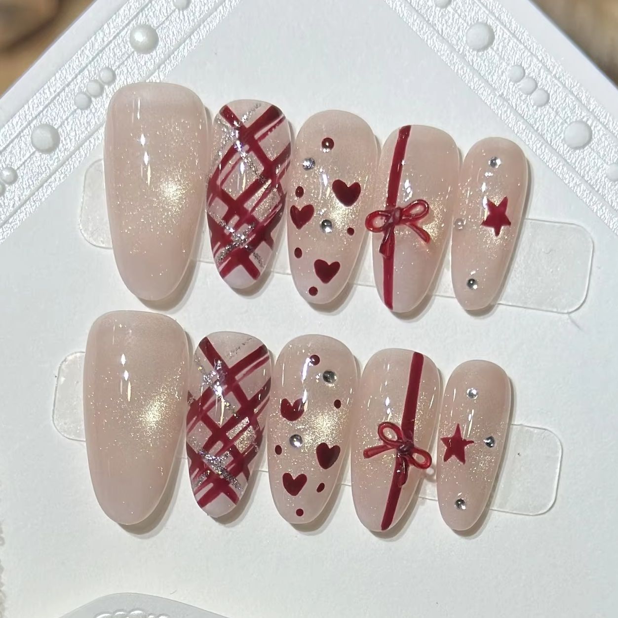 10 faux ongles roses doux en a - Nail Art Cat Eye Simple avis et prix