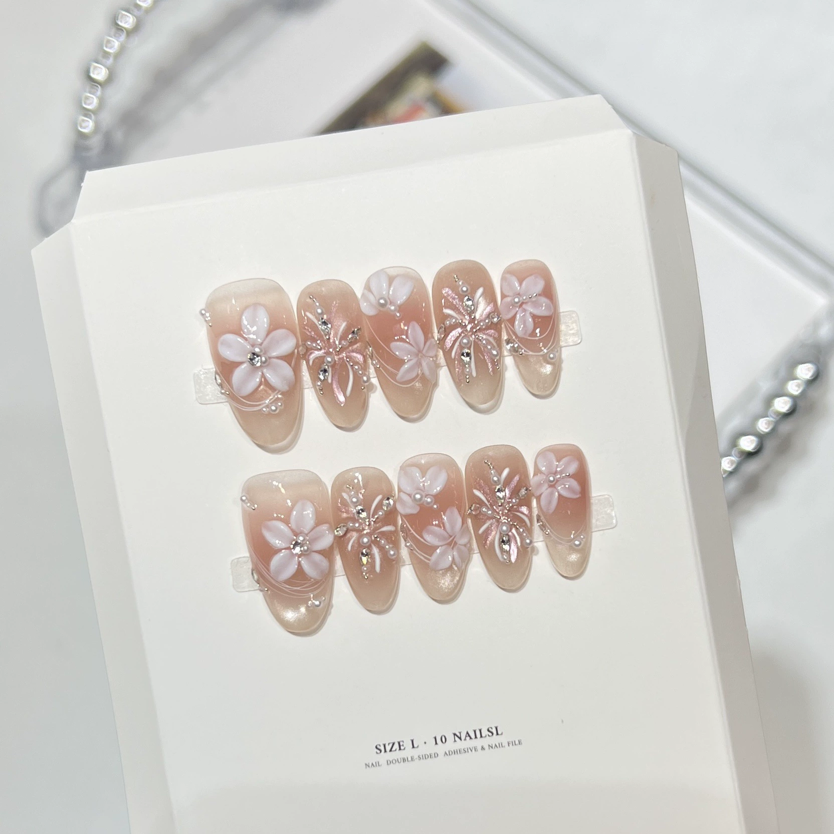 10 faux ongles roses doux en a - Nail Art Cat Eye Simple avis et prix