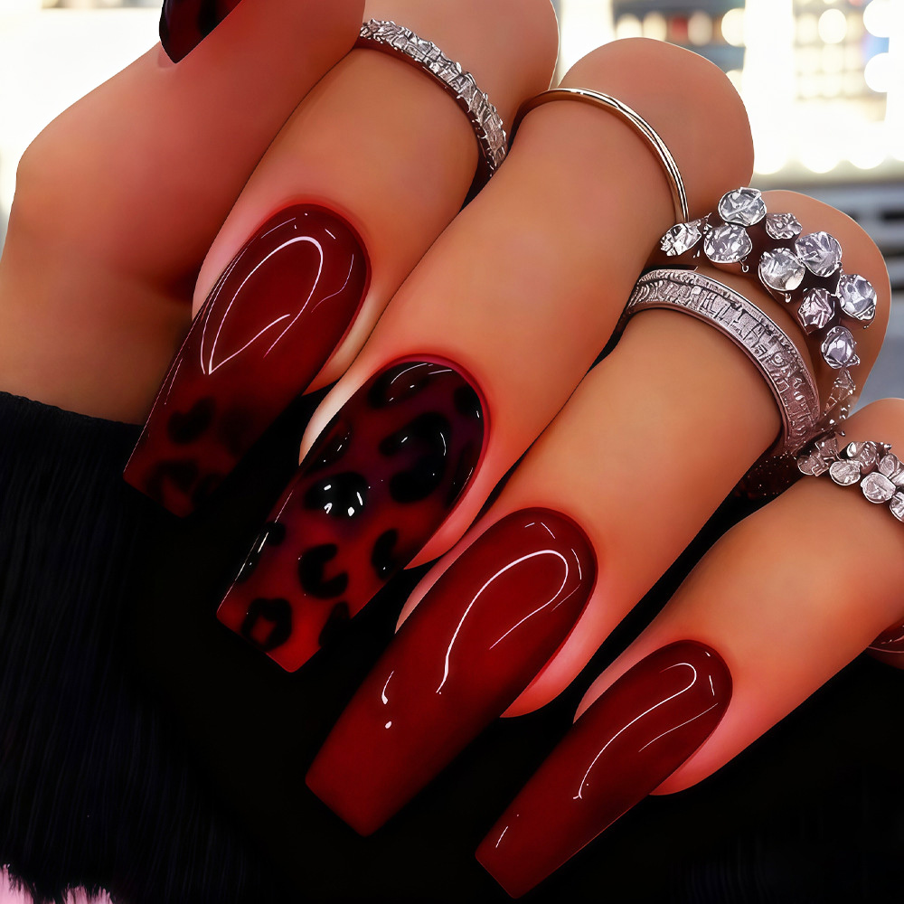 Faux ongles moyens pour femmes - Nail Art Leopard avis et prix