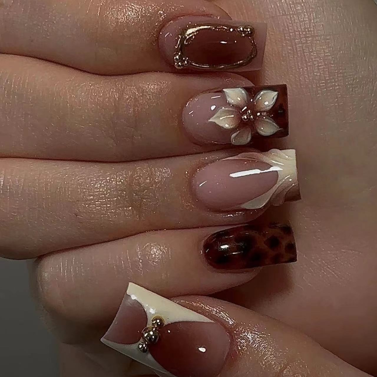 Faux ongles carrés courts pour - Nail Art Leopard avis et prix