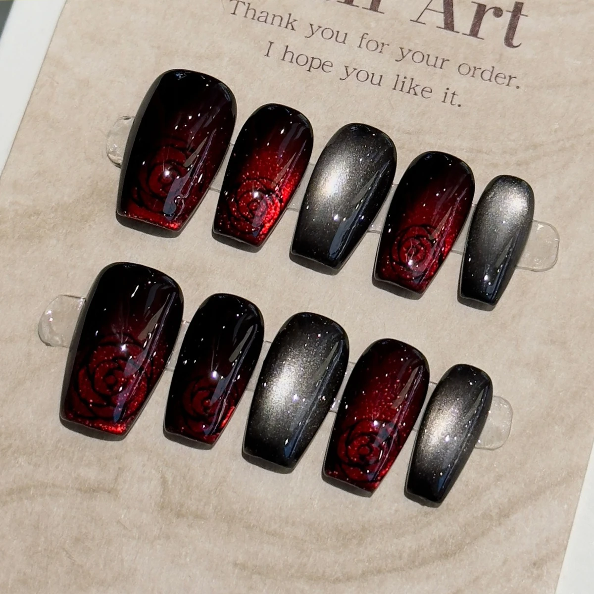 10 pièces Faux ongles à presse - Nail Art Cat Eye Simple avis et prix