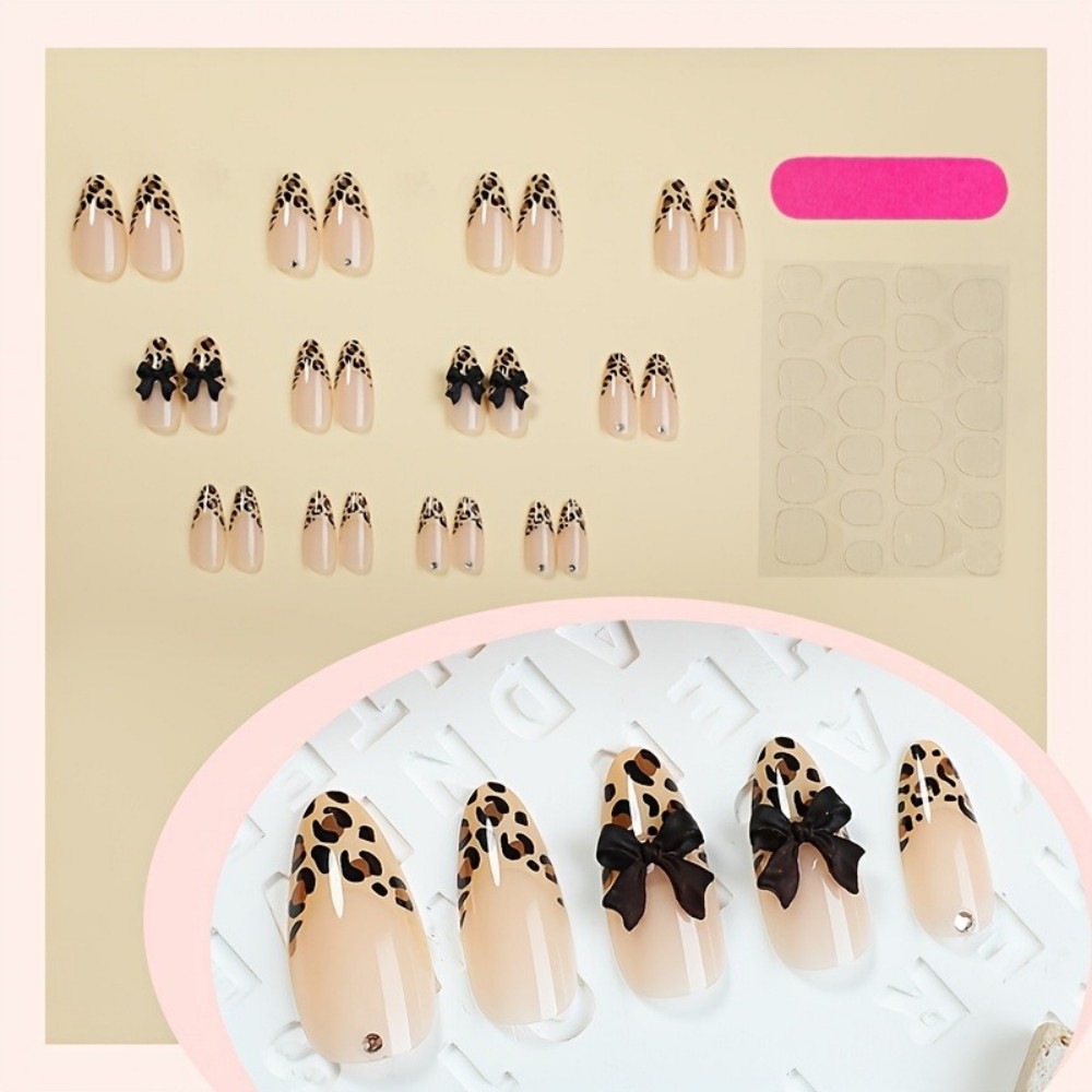 24 faux ongles à presser en am - Nail Art Leopard avis et prix
