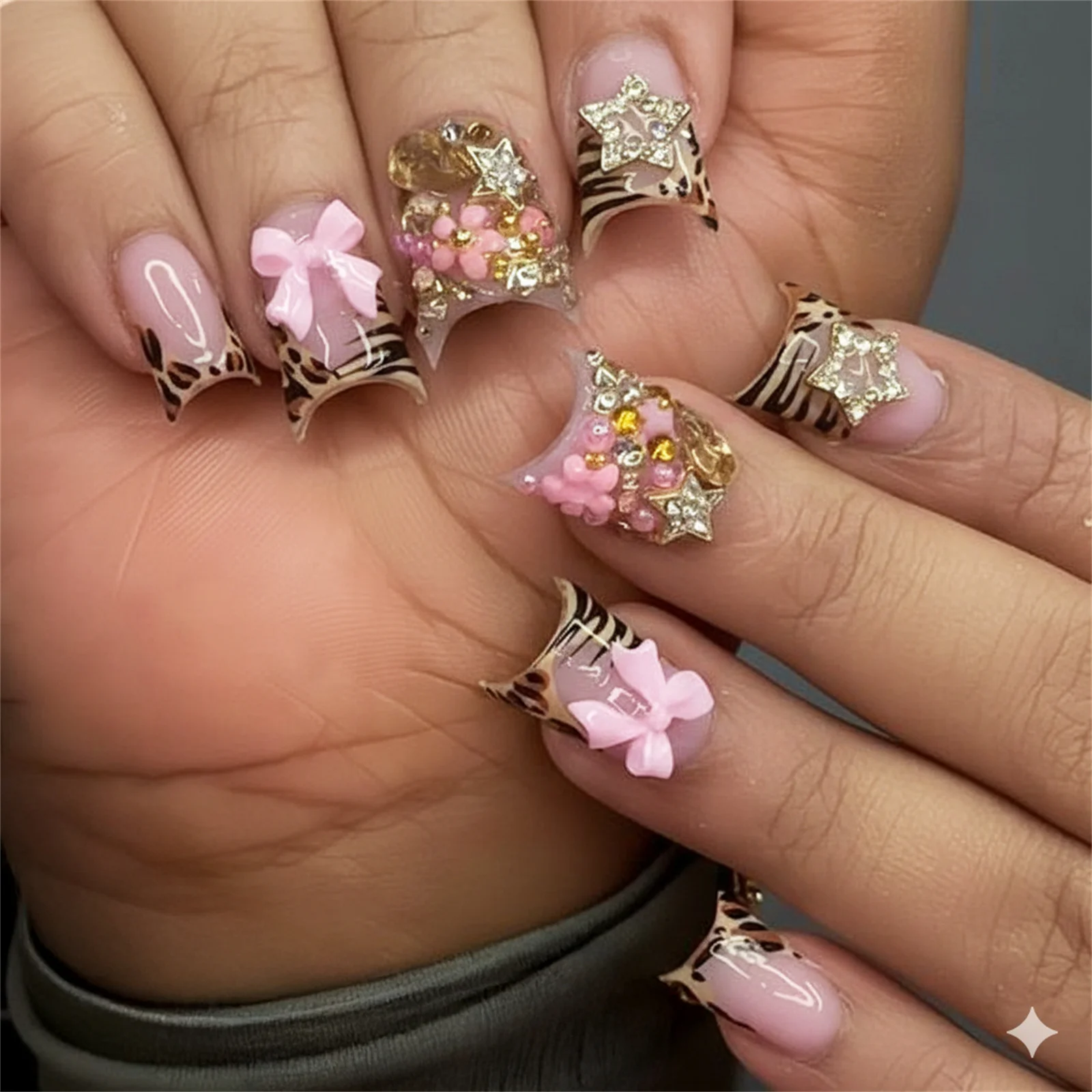 24 faux ongles courts à presse - Nail Art Leopard avis et prix
